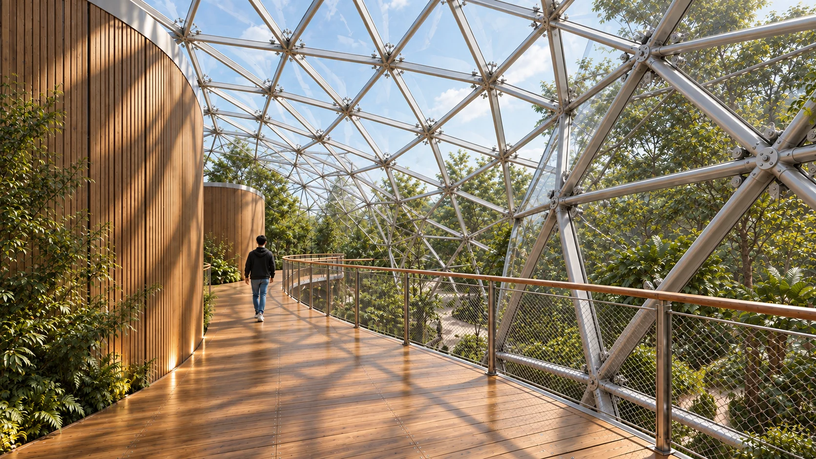 Curved walkway
