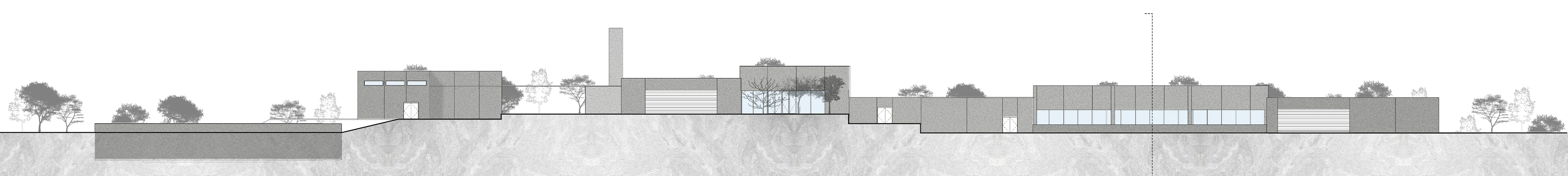 Long building elevation