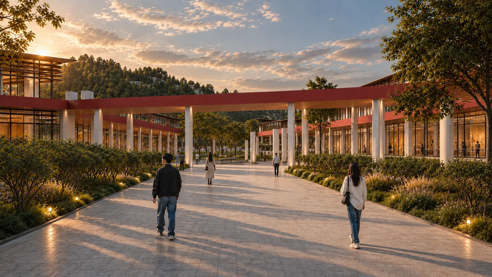 Pedestrian walkway perspective