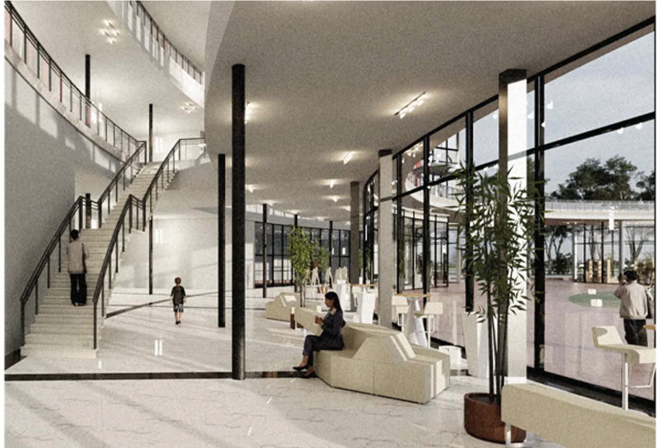 Performing arts center lobby